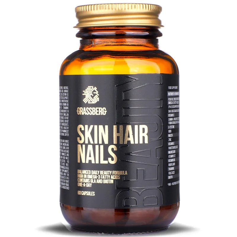 Skin Hair Nails 60 гел-капсули | Grassberg Skin Hair Nails 60 гел-капсули | Grassberg