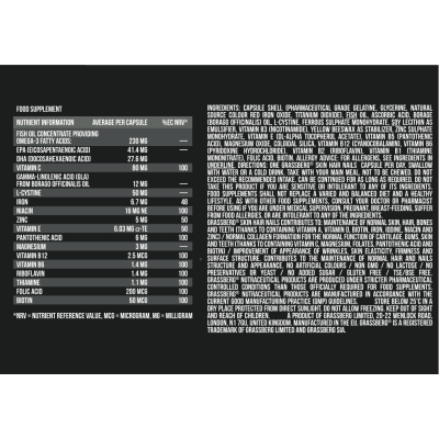 Skin Hair Nails 60 гел-капсули | Grassberg