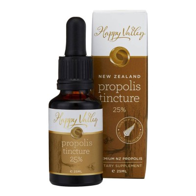 15% Propolis Extract 25 мл Happy Valley Действа като антиоксидант Помага при възпаление Намалява възпалението и болката при синини и възпалени мускули Стимулира имунната система Убива бактерии и ви 15% Propolis Extract 25 мл Happy Valley Действа като анти