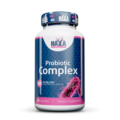 ​10 Billion Acidophilus & Bifidus Probiotic Complex 60 капсули | Haya Labs Осигурява правилно съотношение между бактериите в чревната флора Понижава вредните бактерии в чревната флора Увеличава добрите ба ​10 Billion Acidophilus & Bifidus Probioti