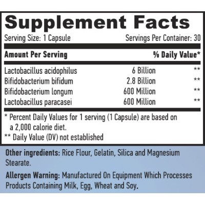 10 Billion Acidophilus & Bifidus Probiotic Complex 30/60 капсули | Haya Labs