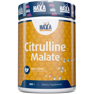 100% Pure Citrulline Malate 200 гр Прах | Haya Labs За по-висока интензивност на тренировките Неутрализира млечната киселина Подобрява издръжливостта Увеличава енергийните нива Поддържа възстановяването 100% Pure Citrulline Malate 200 гр Прах | Haya Labs 