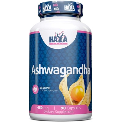 Ashwagandha 450 мг 90 капсули | Haya Labs Подпомага имунната система Намалява нивата на стрес и тревожност Подобрява фокуса и паметта Повишава нивата на енергия Противовъзпалителен ефект Ашваганда Ка Ashwagandha 450 мг 90 капсули | Haya Labs Подпомага иму
