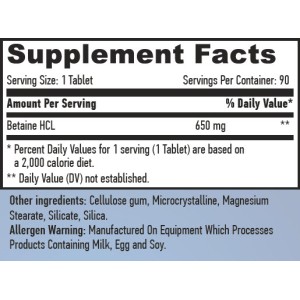 Betaine HCL 650 мг 90 таблетки | Haya Labs Betaine HCL 650 мг 90 таблетки | Haya Labs