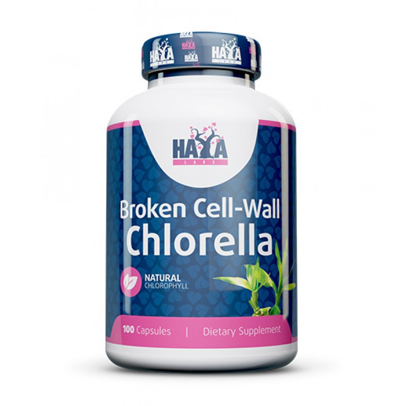 Broken Cell Wall Chlorella 500 мг 100 капсули | Haya Labs
