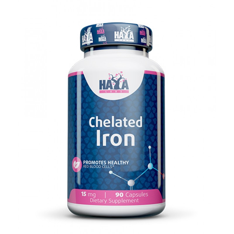 Chelated Iron 15 мг 90 капсули | Haya Labs