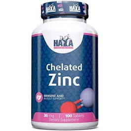 Chelated Zinc (Bisglycinate) 30 мг 100 таблетки | Haya Labs