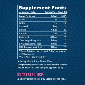 Cod Liver Oil 1000 мг 100 гел-капсули | Haya Labs
