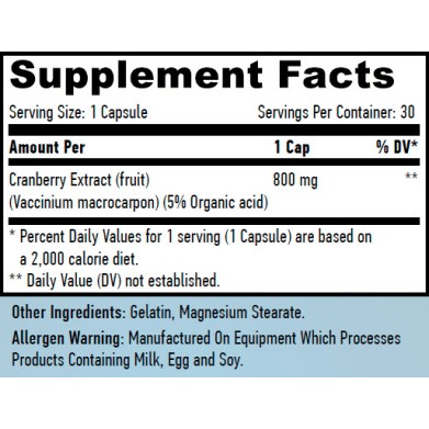 Cranberry Fruit Extract 800 мг 30 капсули | Haya Labs