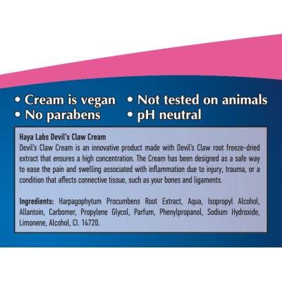 Devils Claw Cream 250 мл | Haya Labs Облекчава болката в ставите и костите Подпомага здравата кожа Веган крем и без парабени pH - неутрален Не е тестван върху животни Крем Дяволски Нокът 25 Devils Claw Cream 250 мл | Haya Labs Облекчава болката в ставите 
