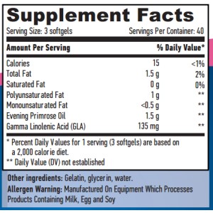 Evening Primrose Oil (Cold Pressed) 500 мг 120 гел-капсули | Haya Labs