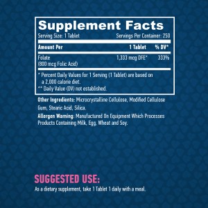 Folic Acid 800 мкг 250 таблетки | Haya Labs