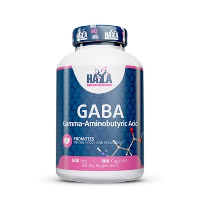 GABA 500 мг 100 капсули | Haya Labs Насърчава растежа на чиста мускулна маса Улеснява заспиването и подобрява качеството на съня Стимулира секрецията на растежен хормон Намалява реакцията на организма към GABA 500 мг 100 капсули | Haya Labs Насърчава раст