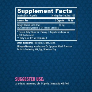 Ginkgo Biloba 60 мг 120 капсули | Haya Labs