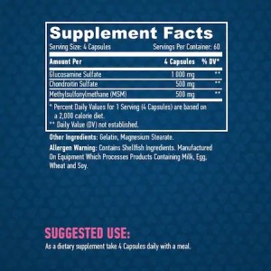 Glucosamine Complex With Chondroitin & MSM 240 капсули | Haya Labs