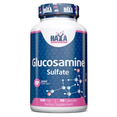 Glucosamine Sulfate 500 мг 90 капсули | Haya Labs Подпомага здравето на ставите и хрущялите Стимулира синтеза на хиалуронова киселина Изключително качество на изключителна стойност Глюкозамин сулфат 500 мг Glucosamine Sulfate 500 мг 90 капсули | Haya Labs