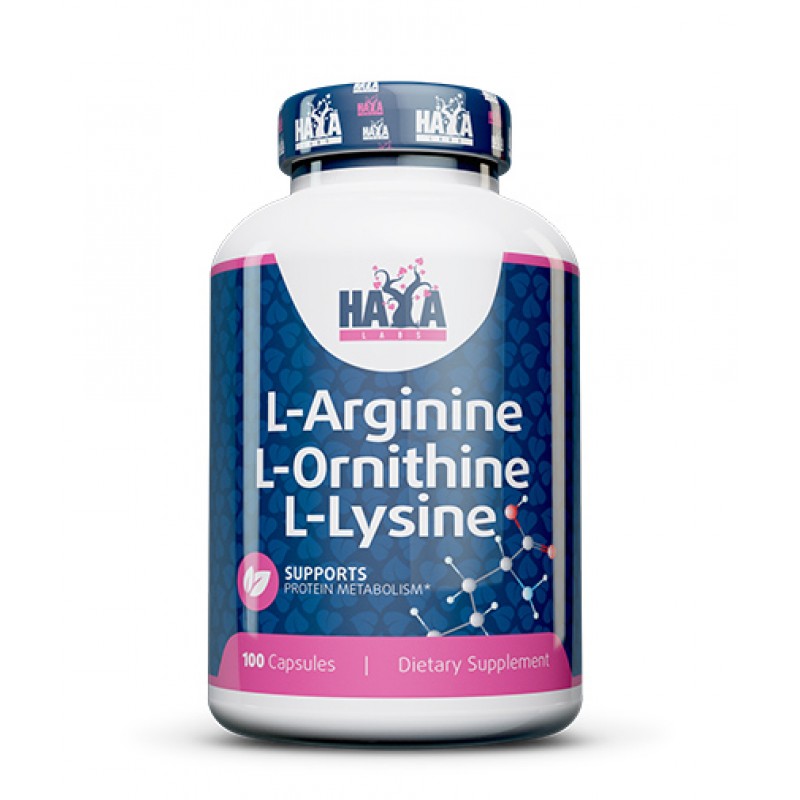 L-Arginine, L-Ornithine, L-Lysine 100 капсули | Haya Labs