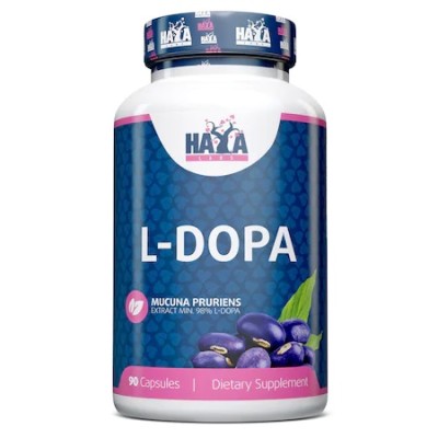 L-DOPA (Mucuna Pruriens Extract) 90 капсули | Haya Labs Увеличава синтеза на хормон на растежа Ускорява възстановяването Допринася за добро психично здраве Подпомага растежа на мускулите Засилва метабол L-DOPA (Mucuna Pruriens Extract) 90 капсули | Haya L