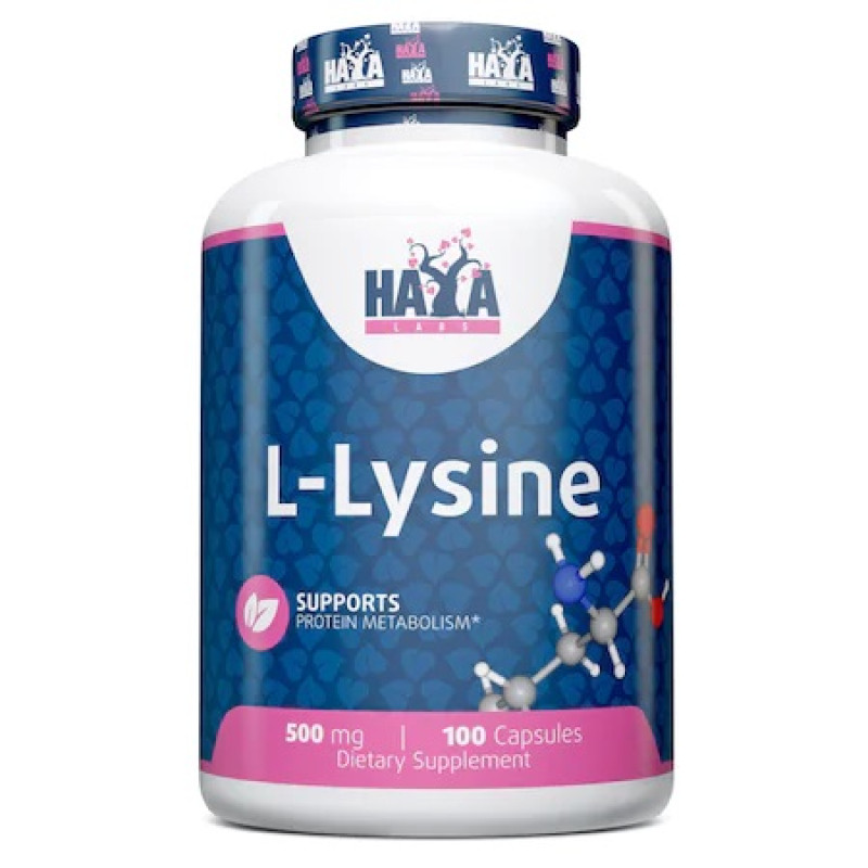 L-Lysine 500 мг 100 капсули | Haya Labs