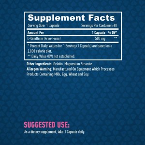 L-Ornithine 500 мг 60 капсули | Haya Labs L-Ornithine 500 мг 60 капсули | Haya Labs