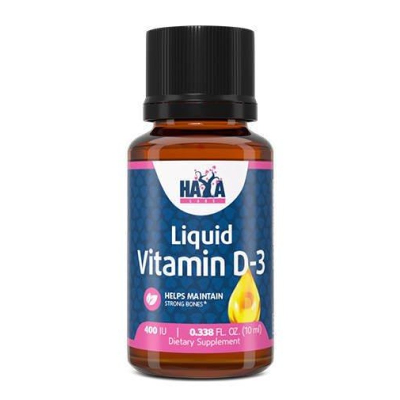 Liquid Vitamin D-3 400 IU 10 мл | Haya Labs Течна формула Полезно за имунната система Подходящ за деца Важно за развитието на костите Витамин Д-3 на Капки 400 IU на топ цена от Haya Labs Какво зна Liquid Vitamin D-3 400 IU 10 мл | Haya Labs Течна формула 