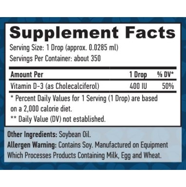 Liquid Vitamin D-3 400 IU 10 мл | Haya Labs Течна формула Полезно за имунната система Подходящ за деца Важно за развитието на костите Витамин Д-3 на Капки 400 IU на топ цена от Haya Labs Какво зна Liquid Vitamin D-3 400 IU 10 мл | Haya Labs Течна формула 
