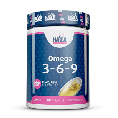 Omega 3-6-9 1200 мг 200 гел-капсули | Haya Labs Грижи се за сърдечното здраве Подпомага запаметяването и мозъчната функция Подобрява настроението и облекчава състояния на депресия Омега 3-6-9 1200 мг на др Omega 3-6-9 1200 мг 200 гел-капсули | Haya Labs Г