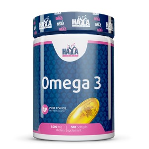 Omega 3 Pure Fish Oil 1000 мг 500 гел-капсули | Haya Labs