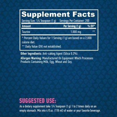 100% Pure Taurine Powder 200 гр | Haya Labs За предотвратяване на анемията Предпазва Вашето сърце от заболявания Понижава мерките на високия лош холестерол Грижи се за здравето на черния дроб Чист Таури 100% Pure Taurine Powder 200 гр | Haya Labs За предо