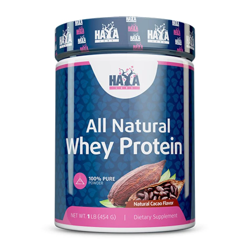 Pure All Natural Whey Protein Cacao Суроватъчен протеин 454 гр | Haya Labs