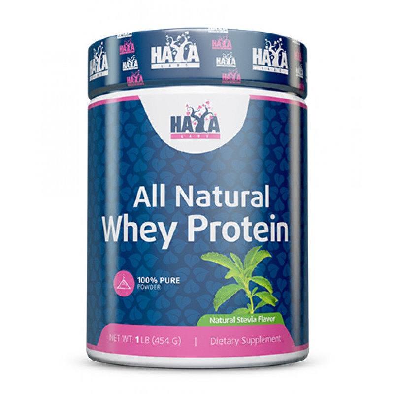 Pure All Natural Whey Protein Stevia Суроватъчен протеин 454 гр | Haya Labs