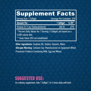 Vitamin D-3 400 IU 250 гел-капсули | Haya Labs