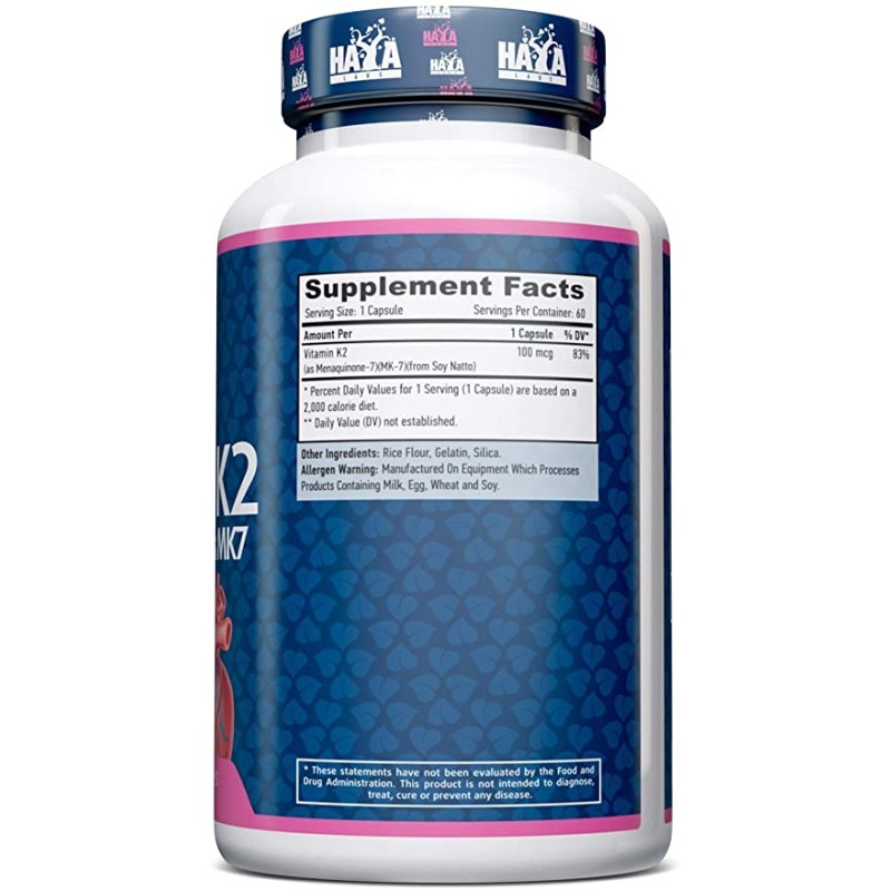 Vitamin K2-MK7 100 мкг 60 капсули | Haya Labs Vitamin K2-MK7 100 мкг 60 капсули | Haya LabsГрижи се за здравината на костната система
Предпазва от развитие на остеопороза
Поддържа сърдечния ритъм и здраве
Стимулира паметта и подобрява мисловн Vitamin K2-MK7 100 мкг 60 капсули | Haya Labs Грижи се за здравината на костната система Предпазва от развитие на остеопороза Поддържа сърдечния ритъм и здраве Стимулира паметта и подобрява мисловната дейн Vitamin K2-MK7 100 мкг 60 капсули | Haya Labs Гри