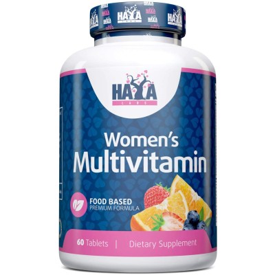 Womens Multivitamin 60 таблетки | Haya Labs Пълен витаминен и минерален спектър Всички основни съставки за здравните нужди на жените Подходящ за бременни жени Ензимна смес Пробиотичен комплекс М Womens Multivitamin 60 таблетки | Haya Labs Пълен витаминен 