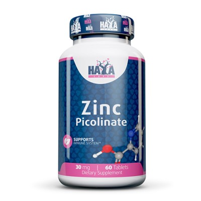 Zinc Picolinate 30 мг 60 таблетки | Haya Labs Стимулира имунната система Помага за поддържане на здравата функция на простатната жлеза Подпомага хормоналния баланс Помага за регулиране на нивата на кръвнат Zinc Picolinate 30 мг 60 таблетки | Haya Labs Сти