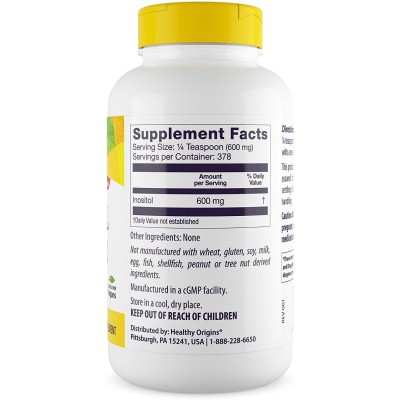 Инозитол на прах Inositol Powder 227 гр | Healthy Origins Подсилва имунна система Поддържа функциите на мозъка 100% натурален и чист продукт Не съдържа ГМО Подходящ за вегетарианци Какво Инозитол на прах Inositol Powder 227 гр | Healthy Origins Подсилва и