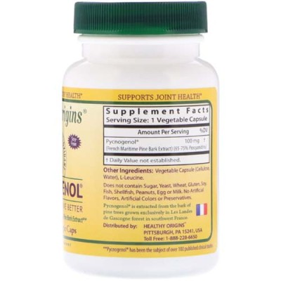 Pycnogenol 100 мг 60 веге капсули | Healthy Origins Pycnogenol 100 мг 60 веге капсули | Healthy OriginsКлинично проучен екстракт от френски морски бор
Супер антиоксидант от природата
Противодейства на оксидативния стрес
Поддържа здравето на к Pycnogenol 100 мг 60 веге капсули | Healthy Origins Клинично проучен екстракт от френски морски бор Супер антиоксидант от природата Противодейства на оксидативния стрес Поддържа здравето на кожата Подоб Pycnogenol 100 мг 60 веге капсули | Healthy Origins