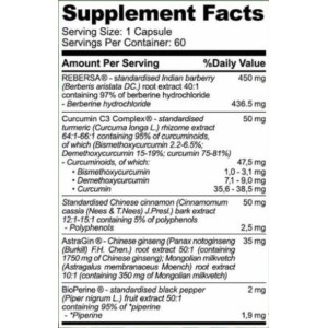 Berberine HCL with Curcumin & Cinnamon 60 капсули | Hero.Lab Berberine HCL with Curcumin & Cinnamon 60 капсули | Hero.Lab