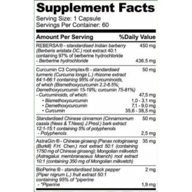 Berberine HCL with Curcumin & Cinnamon 60 капсули | Hero.Lab