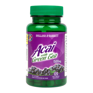 Acai with Green Tea 1500 мг 120 таблетки | Holland & Barrett Acai with Green Tea 1500 мг 120 таблетки | Holland & Barrett