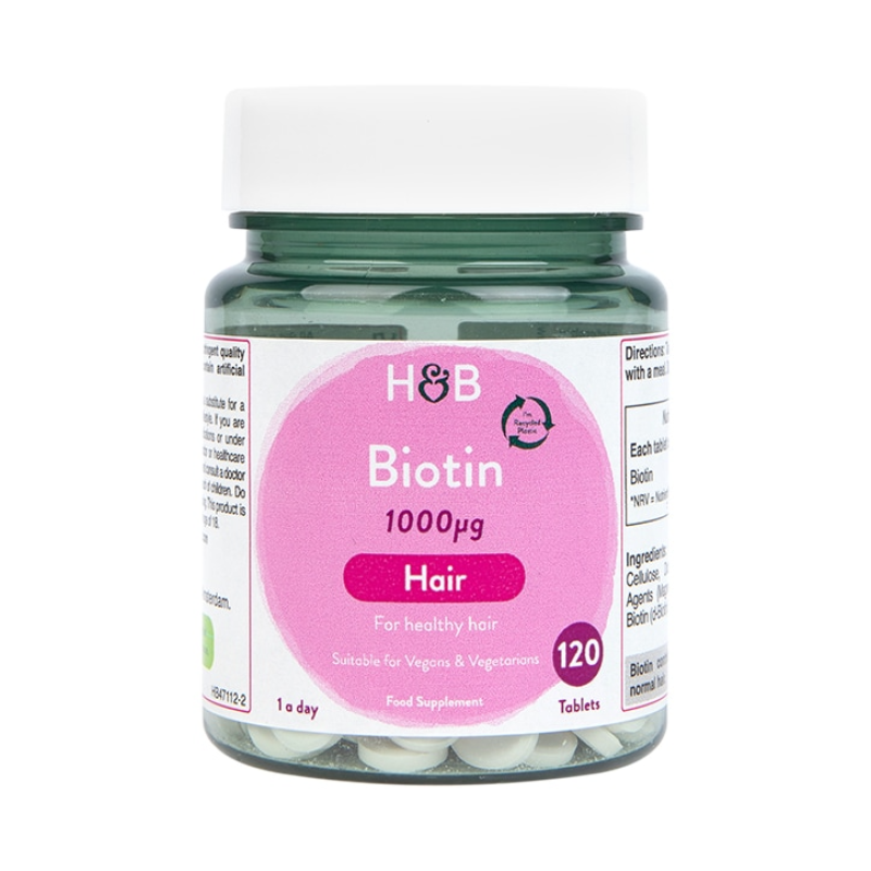 Biotin 1000 мкг 120 таблетки | Holland & Barrett За здравето на косата и кожата Дарява тялото с повече енергия Поддържа сърдечното здраве Биотин 1000 мкг на таблетки е на топ цена от Holland & Barr Biotin 1000 мкг 120 таблетки | Holland & Barr