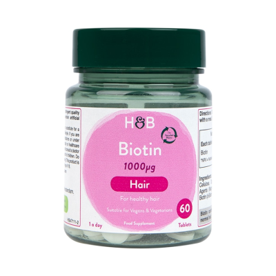 Biotin 1000 мкг 60 таблетки | Holland & Barrett За здравето на косата и кожата Дарява тялото с повече енергия Поддържа сърдечното здраве Биотин 1000 мкг на таблетки е на топ цена от Holland & Barre Biotin 1000 мкг 60 таблетки | Holland & Barre