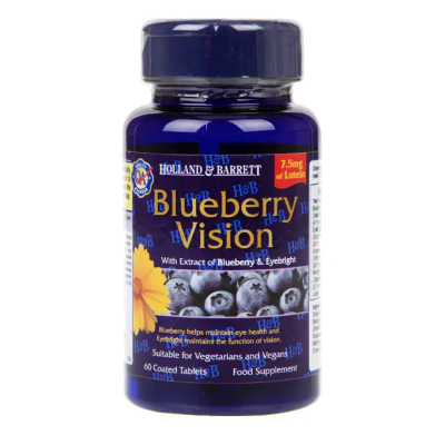 Blueberry Vision 60 таблетки | Holland & Barrett  Напълно натурален продукт Антиоксидант, който предпазва очите от заболявания Съдържа фитохимикали Комплекс за Добро Зрение на таблетки е на топ це Blueberry Vision 60 таблетки | Holland & Barrett  
