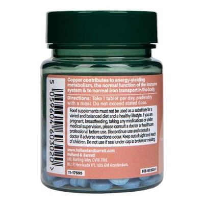 Chelated Copper 2 мг 90 таблетки | Holland & Barrett Chelated Copper 2 мг 90 таблетки | Holland & BarrettПомага за здрава съединителна тъкан
Участва в енергийния метаболизъм
Подпомага функцията на нервната система
Подобрява транспорта Chelated Copper 2 мг 90 таблетки | Holland & Barrett Помага за здрава съединителна тъкан Участва в енергийния метаболизъм Подпомага функцията на нервната система Подобрява транспорта на желязо в тялото Chelated Copper 2 мг 90 таблетки | Holland &