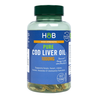 Cod Liver Oil 1000 мг 60 гел-капсули | Holland & Barrett Cod Liver Oil 1000 мг 60 гел-капсули | Holland & Barrett