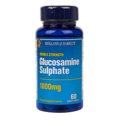 Double Strength Glucosamine Sulphate 1000 мг 60 таблетки | Holland & Barrett Облекчава болката при остеоартрит Възстановява хрущяла и намалява възпалението Облекчава сковаността при ревматоидни състояния Double Strength Glucosamine Sulphate 1000 мг 60