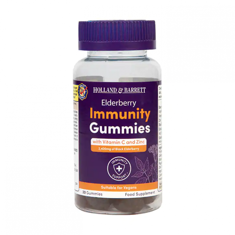 Elderberry Immunity with Vitamin C & Zinc 30 желирани дражета | Holland & Barrett 