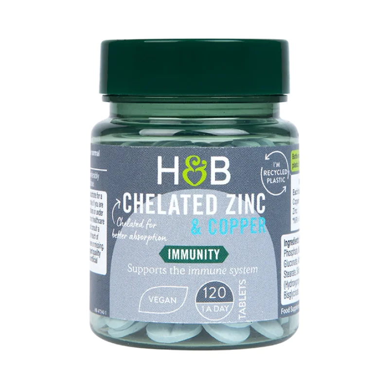 High Strength Chelated Zinc with Copper 15 мг 120 таблетки | Holland & Barrett Стимулира имунната система Дарява организма с повече енергия и сили Помага за регулиране на генната активност Хелатиран Ци High Strength Chelated Zinc with Copper 15 мг 120