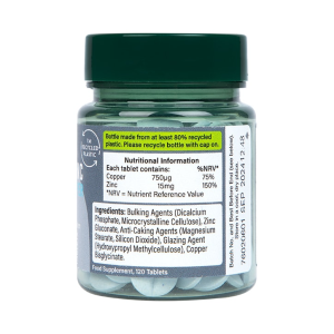 High Strength Chelated Zinc with Copper 15 мг 120 таблетки | Holland & Barrett