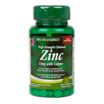 High Strength Chelated Zinc with Copper 15 мг 60 таблетки | Holland & Barrett High Strength Chelated Zinc with Copper 15 мг 60 таблетки | Holland & Barrett